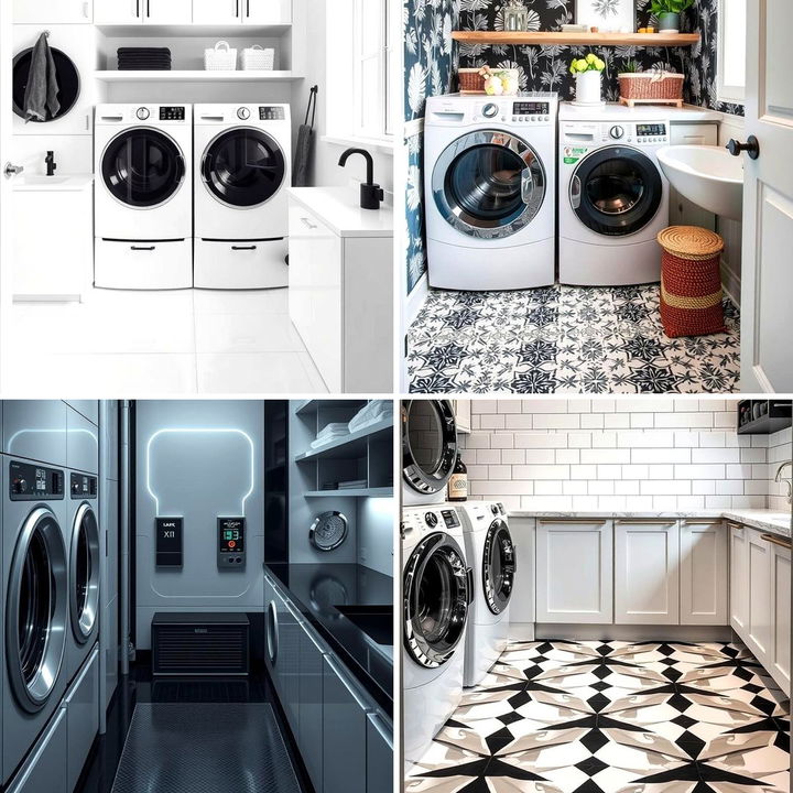 22 Black & White Laundry Room Ideas for Modern Look - Lost At E Minor