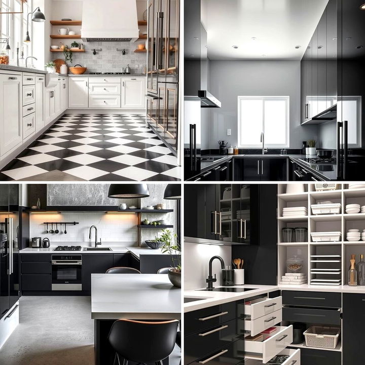 22 Classic Black and White Kitchen Design Inspirations - Lost At E Minor