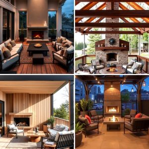 22 Cozy Covered Deck Ideas with Fireplaces for Year-Round Use