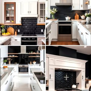 22 Dramatic Kitchens With Black Backsplashes Bold Accent Ideas