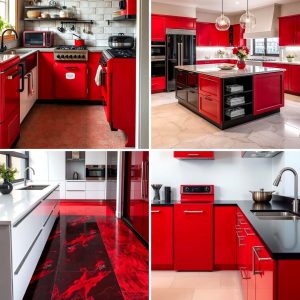 22 Dramatic Red and Black Kitchen Design Concepts