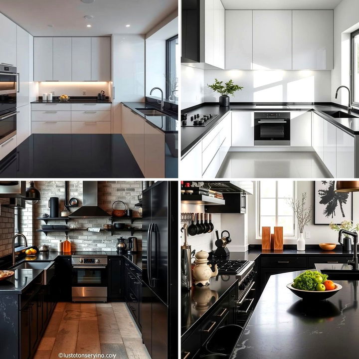 22 Elegant Black Kitchen Countertop Ideas for Luxe Style - Lost At E Minor