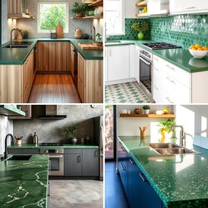 22 Fresh Kitchens With Green Countertops Color Inspiration