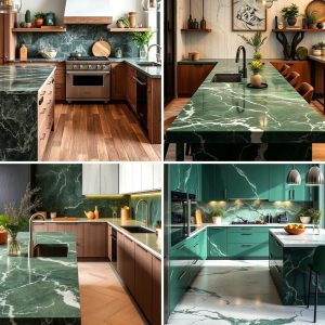 22 Green Marble Countertop Ideas for Luxe Kitchen and Bath Designs