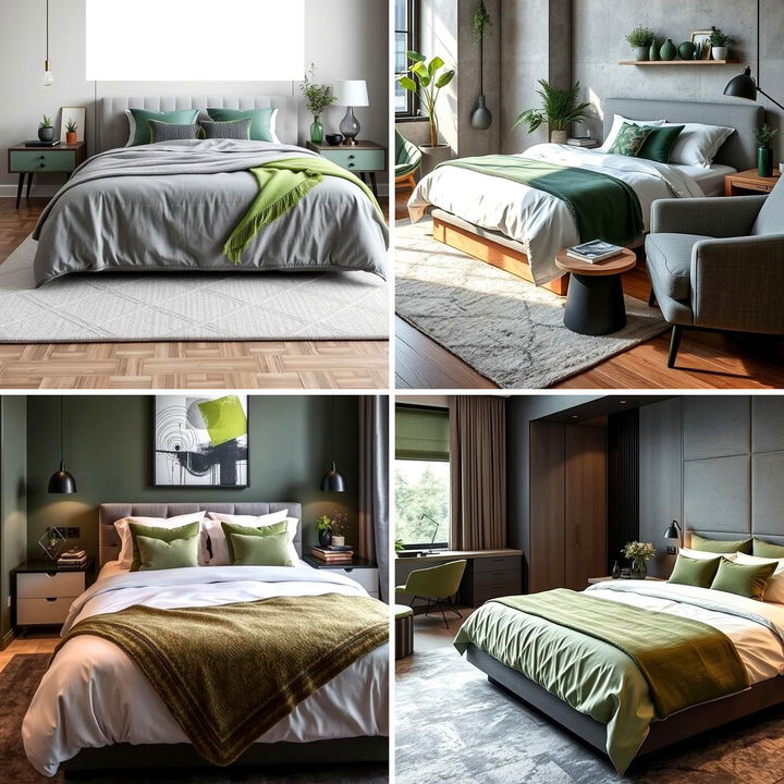 22 Green & Grey Bedroom Ideas for Calming Modern Retreats - Lost At E Minor