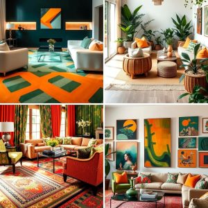 22 Green and Orange Living Room Ideas for Bold Color Contrast