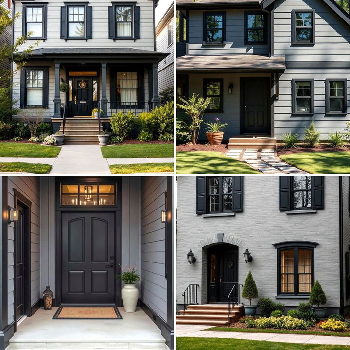 22 Grey House with Black Trim Ideas for Bold Contrast - Lost At E Minor