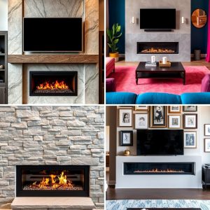 22 Linear Fireplace Ideas with TV Above for Modern Homes