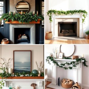 22 Mantel Garland Ideas Seasonal and Year-Round Decor