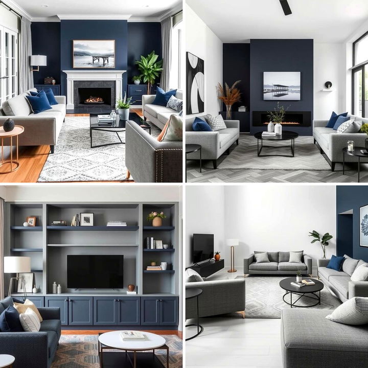 22 Navy Blue & Grey Living Room Ideas for Sophisticated Style - Lost At ...