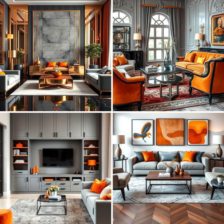 22 Orange & Grey Living Room Ideas for Modern Contrast - Lost At E Minor