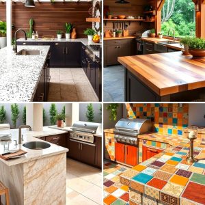 22 Outdoor Kitchen Countertop Materials for All Climates
