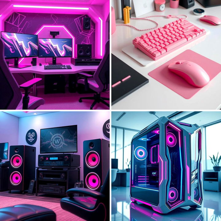 22 Pink Gaming Setup Ideas for a Vibrant Playful Space - Lost At E Minor