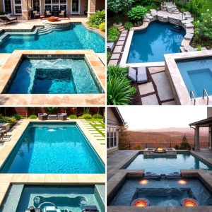 22 Rectangle Pool and Hot Tub Combo Design Concepts