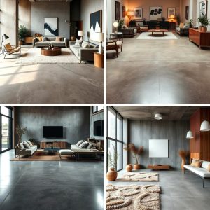 22 Rustic Concrete Floor Ideas for Modern yet Cozy Living Rooms