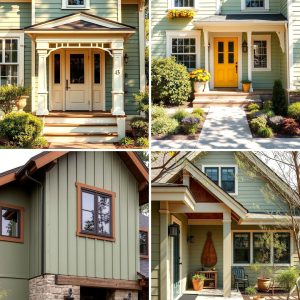 22 Sage Green Siding Exterior House Color Scheme Ideas