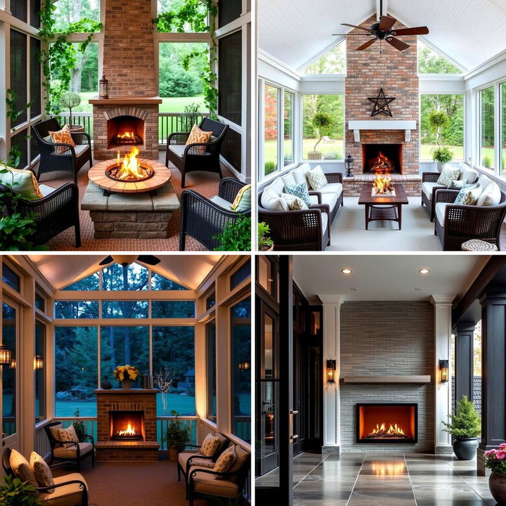 22 Screened Porch with Fireplace Ideas for Year-Round Use - Lost At E Minor