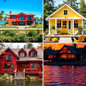 22 Serene Lake House Exterior Color Palettes and Ideas