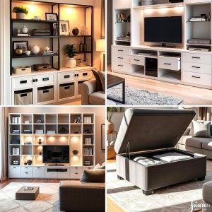 22 Smart Living Room Storage Solutions for Clutter-Free Homes