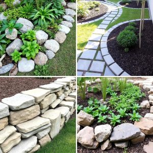 22 Stone Garden Edging Ideas to Define Landscapes