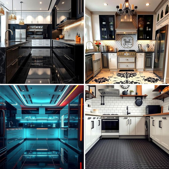 22 Striking Black Floor Kitchen Ideas for Bold Contrast - Lost At E Minor