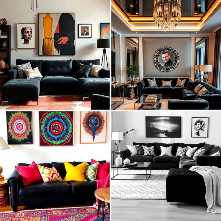 22 Stylish Black Couch Living Room Design Concepts - Lost At E Minor
