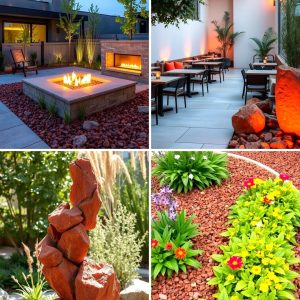 22 Unique Red Lava Rock Landscaping Designs