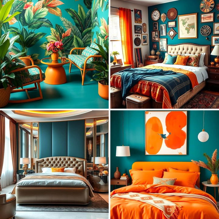 22 Vibrant Teal & Orange Bedroom Designs for Bold Interiors - Lost At E ...