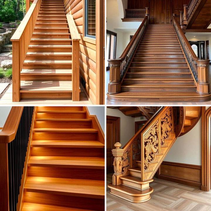 22 Wooden Staircase Ideas for Striking Home Entrances