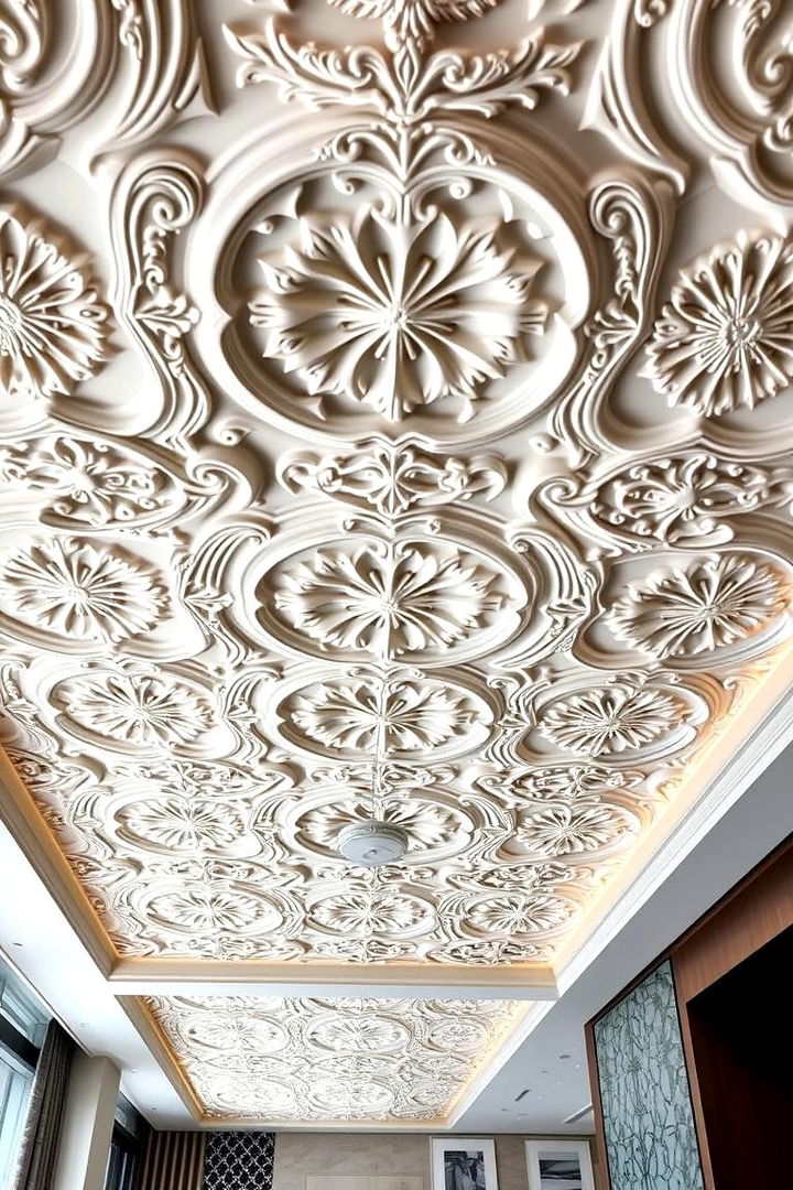 3D Ceiling Tiles for Dynamic Dimension - 22 Living Room Ceiling Ideas