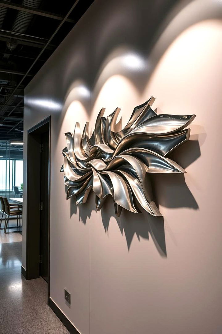 3D Metal Wall Sculptures - 22 Office Wall Decor Ideas