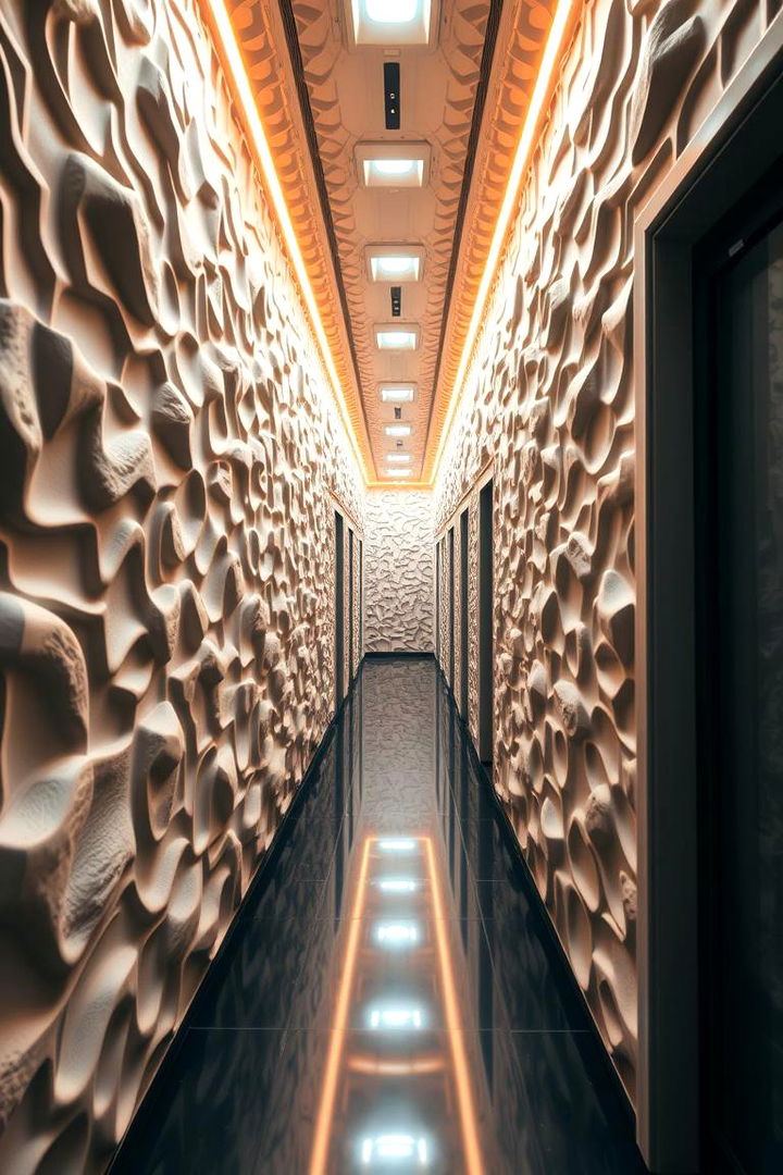 3D Textured Dynamism - 22 Hallway Wallpaper Ideas