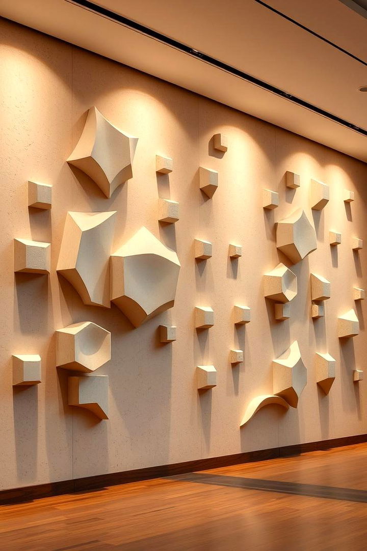 Abstract 3D Wall Sculptures - 22 High Ceiling Tall Wall Decor Ideas