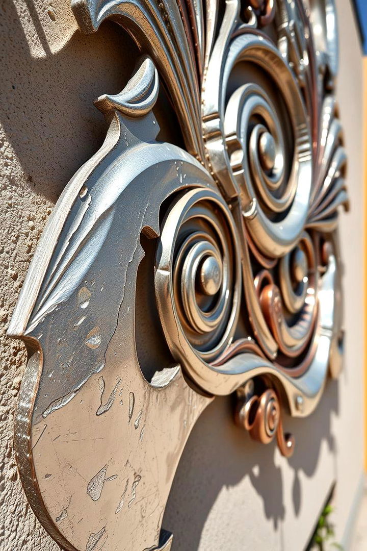 Abstract Aluminum Art Sleek and Durable Outdoor Flair - 22 Outdoor Wall Decor Ideas