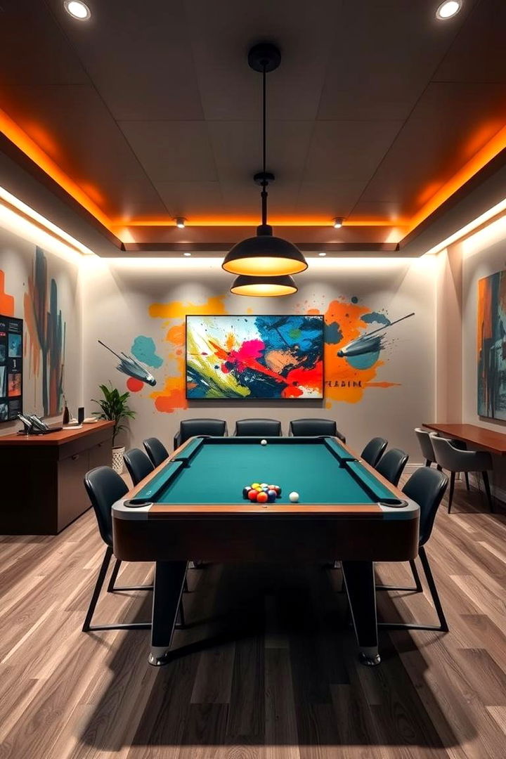Abstract Art Accents - 22 Game Room Paint Ideas