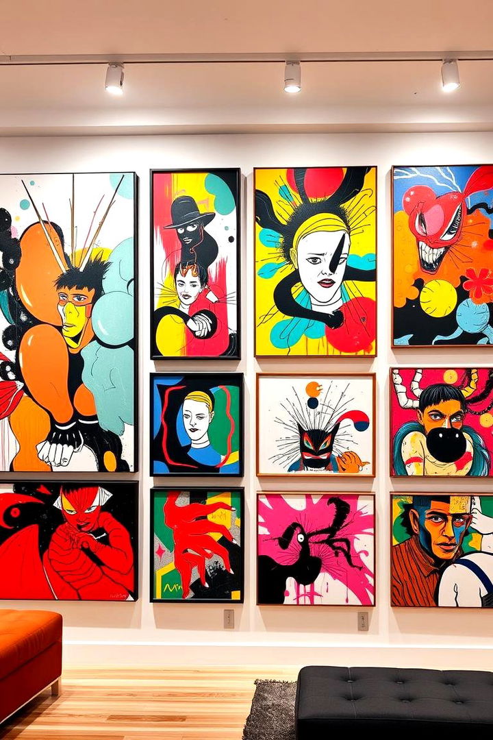 Abstract Art Arrangements - 22 Gallery Wall Ideas