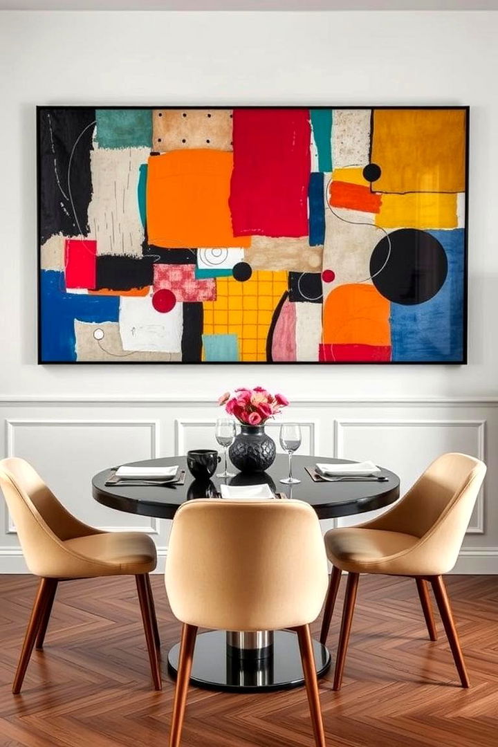 Abstract Art Collage - 22 Dining Room Accent Wall Ideas