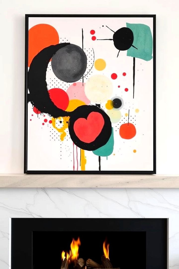 Abstract Art Pieces - 22 Spring Mantel Decor Ideas