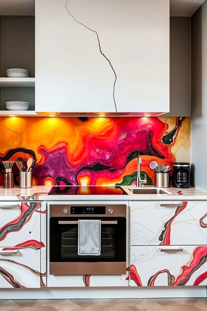 Abstract Art Splashback - 22 Kitchen Splashback Ideas