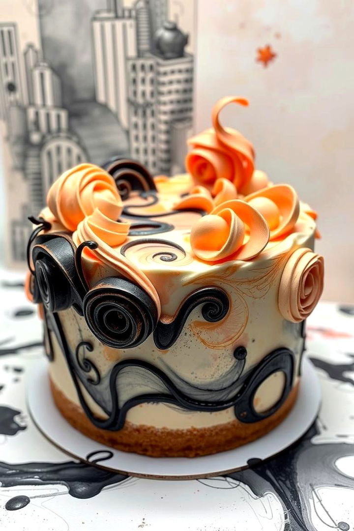 Abstract Artistry - 22 Naked and Semi-naked Wedding Cake Ideas