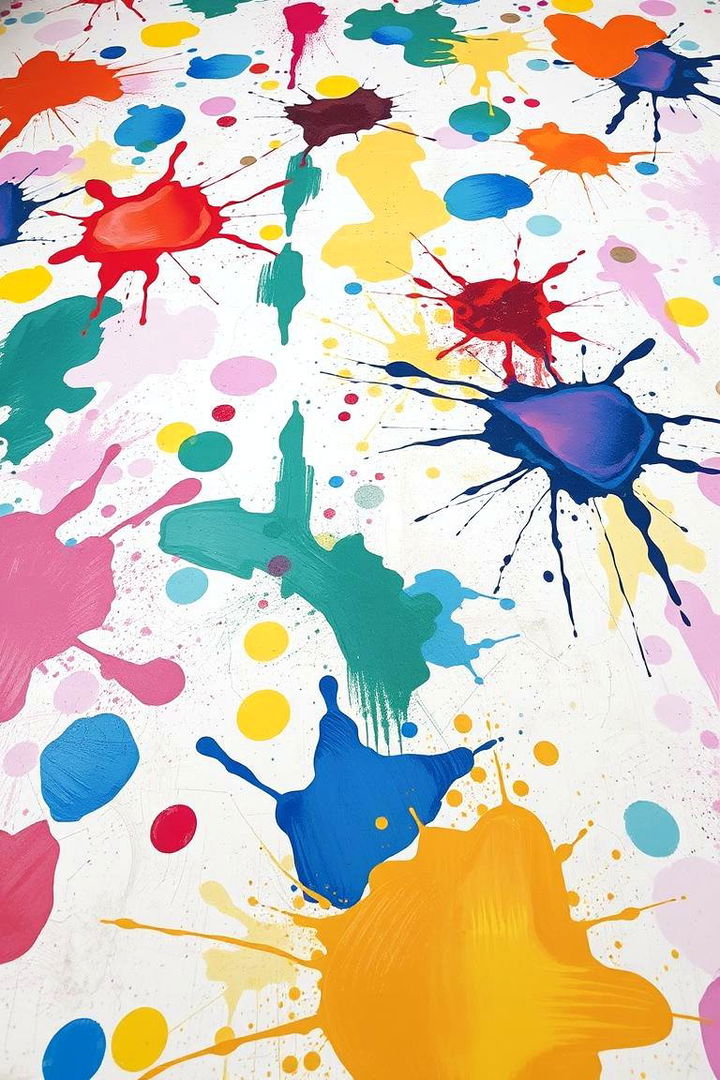 Abstract Color Bursts - 22 Painted Floor Ideas