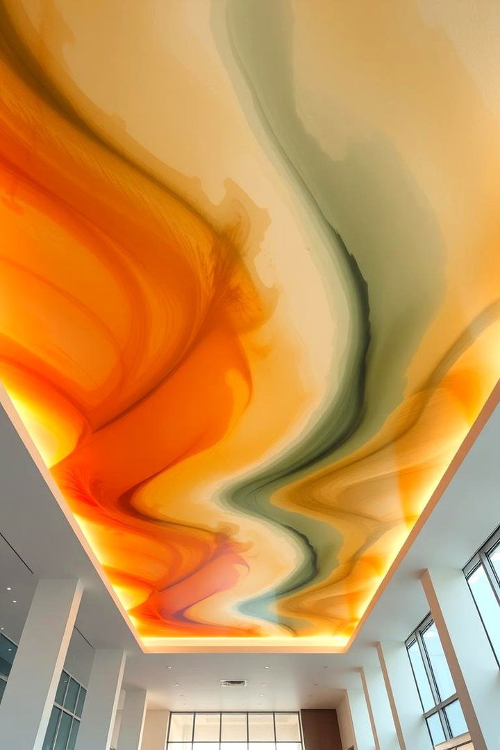 Abstract Designs for Modern Appeal - 22 Ceiling Paint Ideas