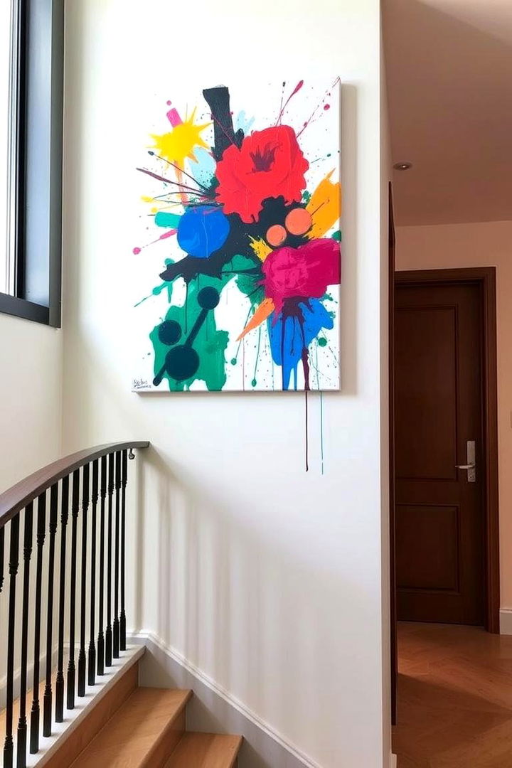 Abstract Expressionism - 22 Staircase Wall Ideas
