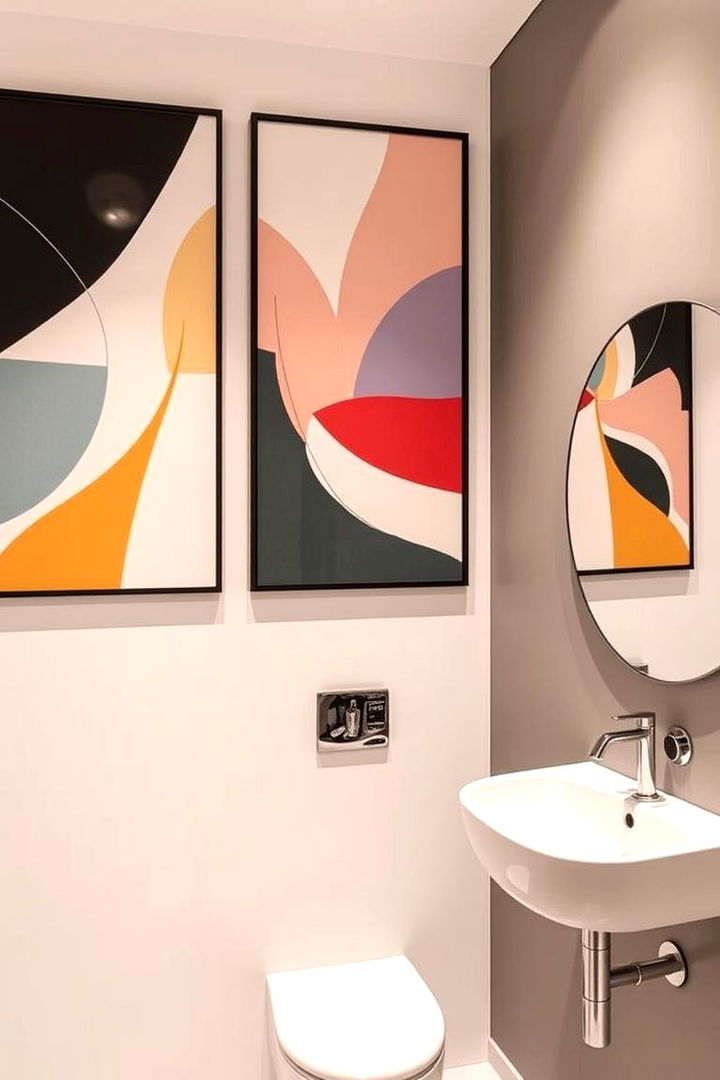 Abstract Geometry Prints - 22 Bathroom Art Ideas
