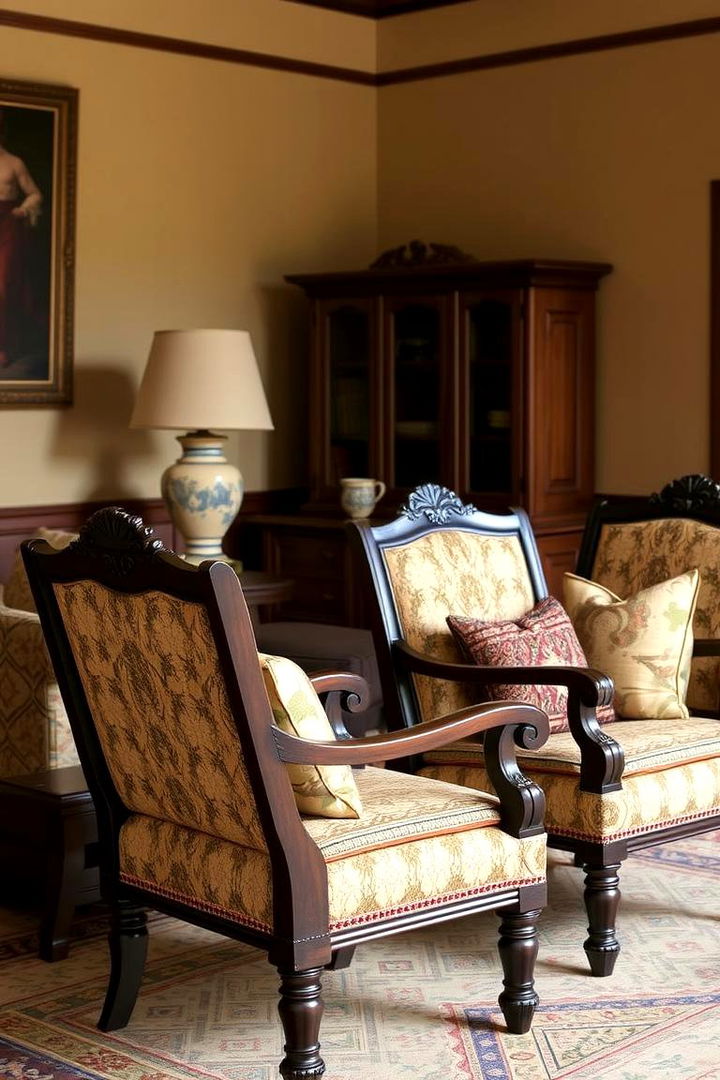 Accent Colonial Chairs - 22 Colonial Living Room Ideas