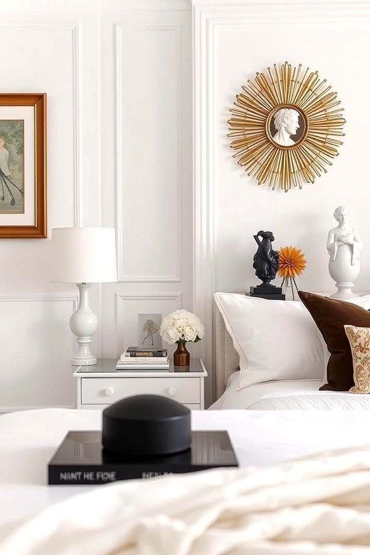 Accent Decor Pieces - 22 Small White Bedroom Ideas