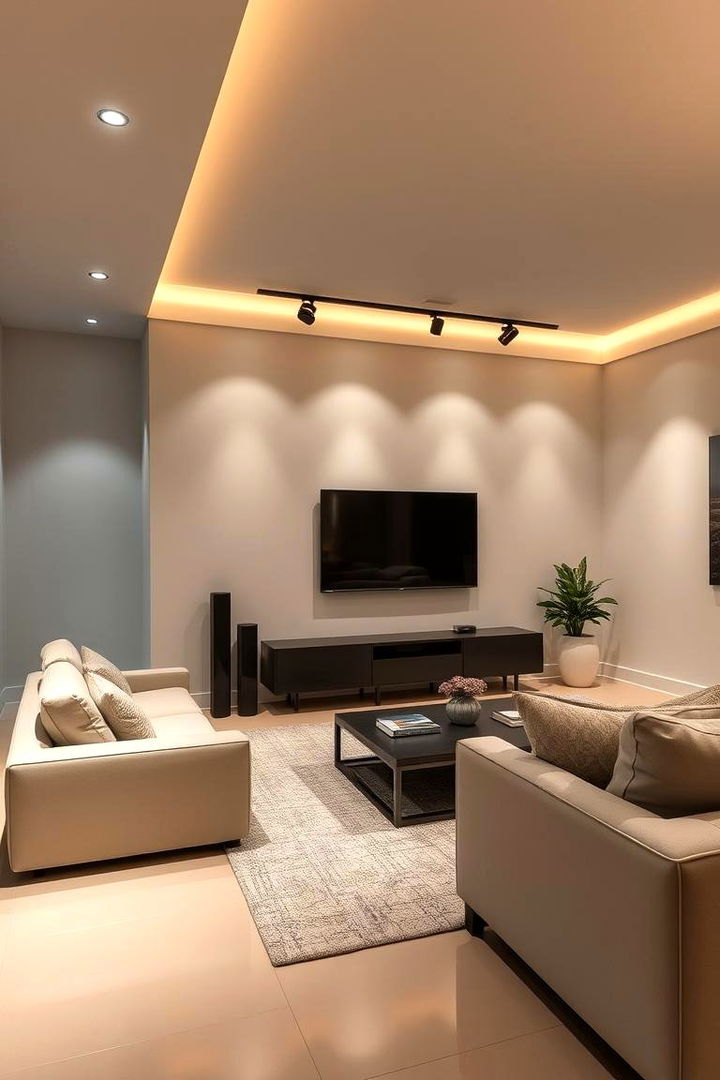 Accent Lighting Enhancements - 22 Monochromatic Living Room Ideas
