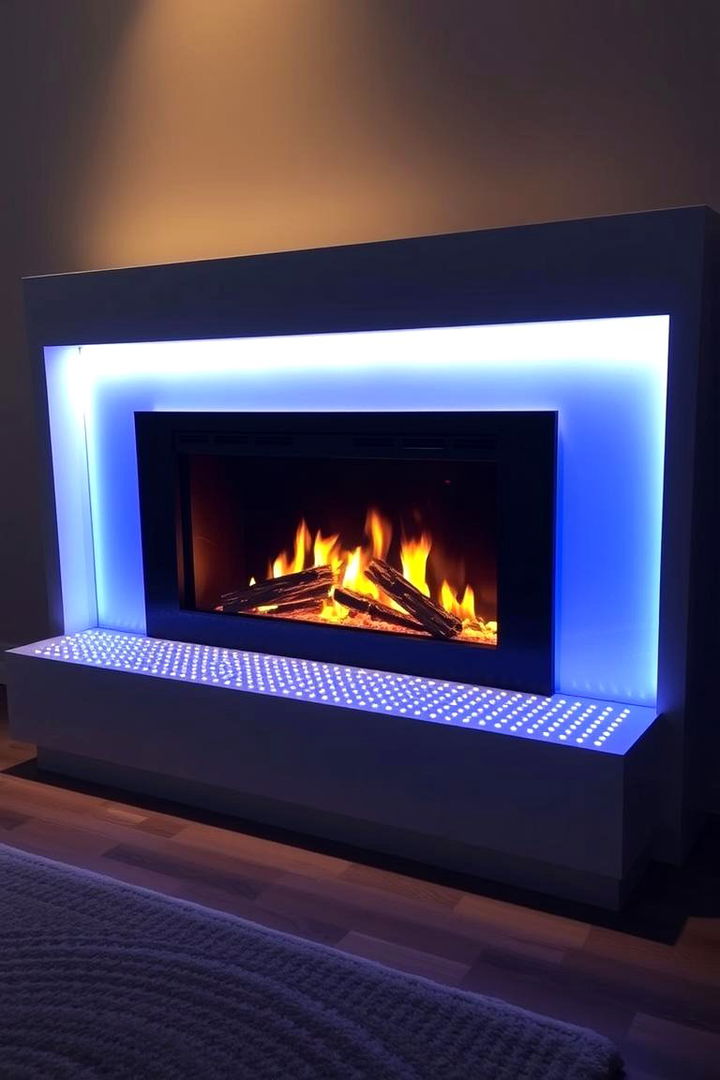 Accent Lighting Integrated Fireplace Benches - 22 Fireplace Bench Ideas