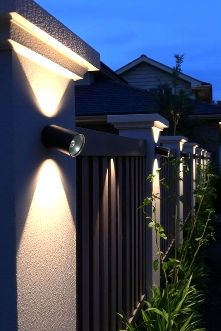 Accent Lighting with Spotlights - 22 Fence Lighting Ideas