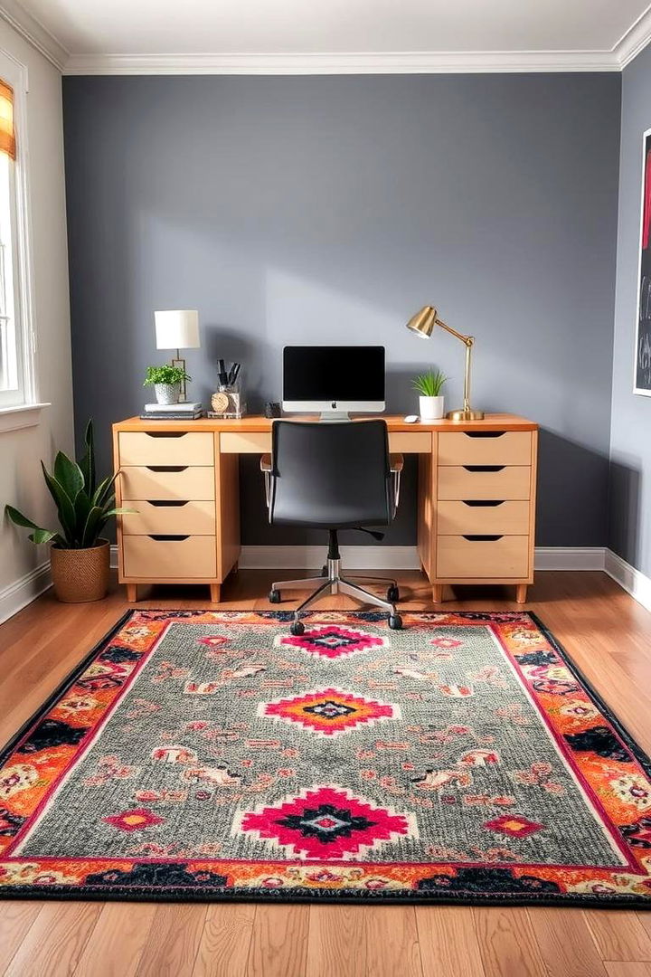 Accent Rug Highlights - 22 Home Office Decor Ideas